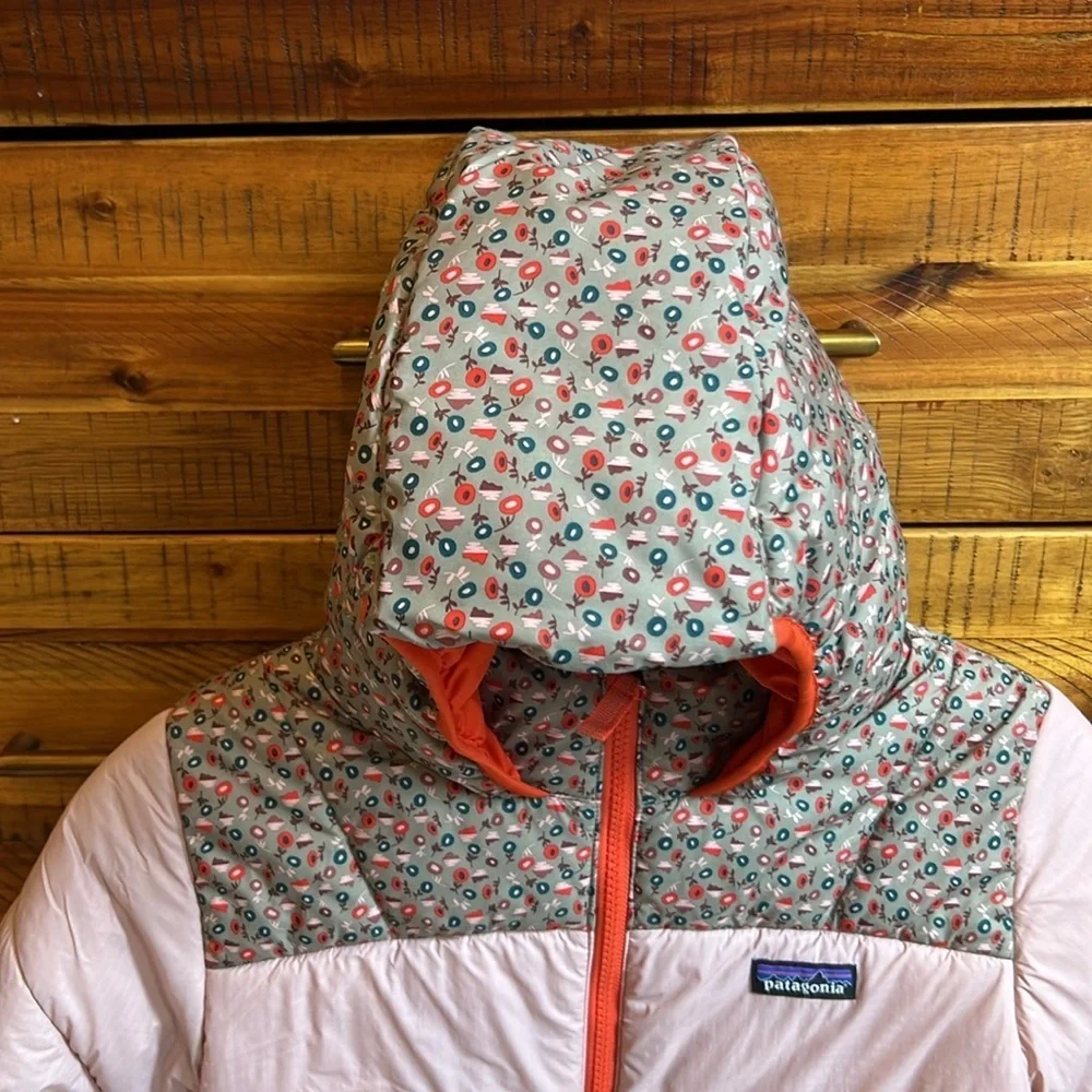 Patagonia Girls Kids' Pink Floral Hooded Jacket